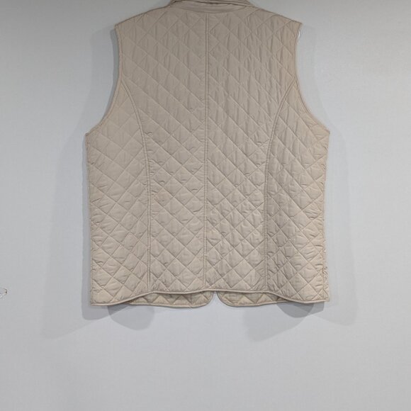 Carroll Reed Quilted Zipper Vest Cream Size XL - Picture 2 of 3